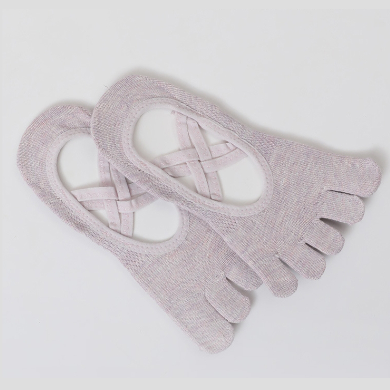 3 Pairs Elegant Yoga Pilates Cross Strap Grip Toe Socks Test Sample